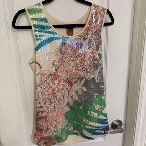 Multiples Sequin Tank Top with Vibrant Colors
